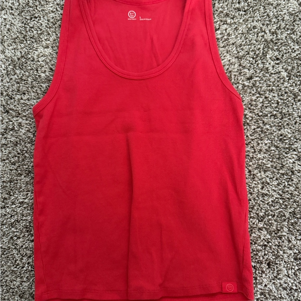 Gilly Hicks Bold Red Ribbed Top